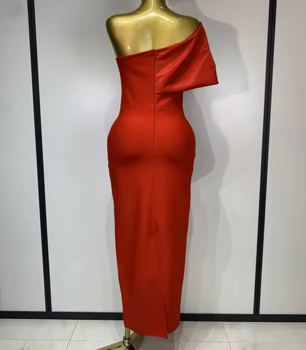Strapless Beaded Rhinestone Elegant Dress