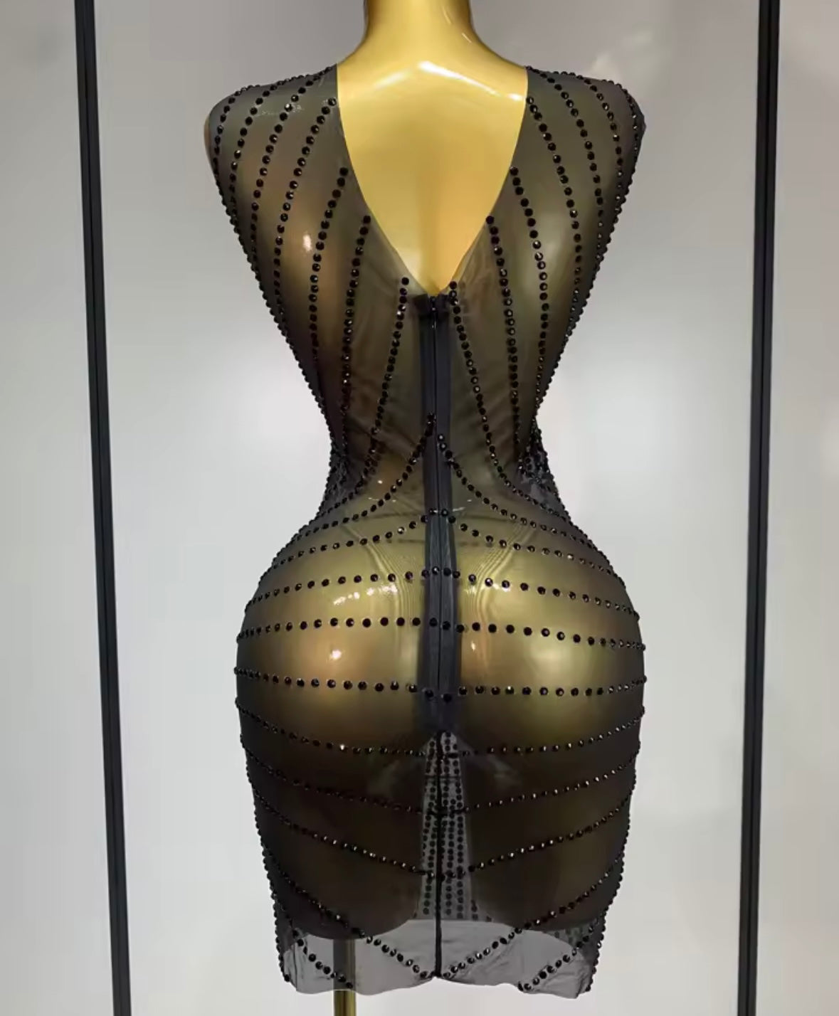Sexy Sleeveless Rhinestone Embellishment Short Dress