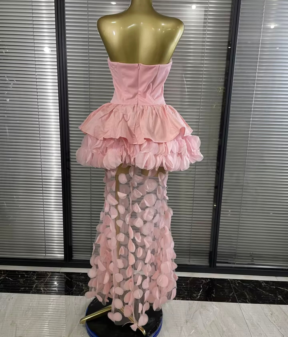 Sexy Strapless Ruffle Floor-Length Dress