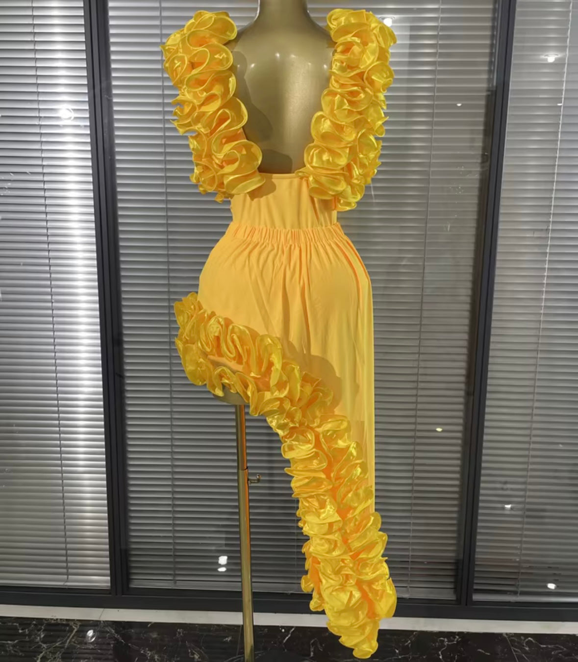 Sexy Floral Sleeveless Bodysuit Asymmetrical Skirt Set