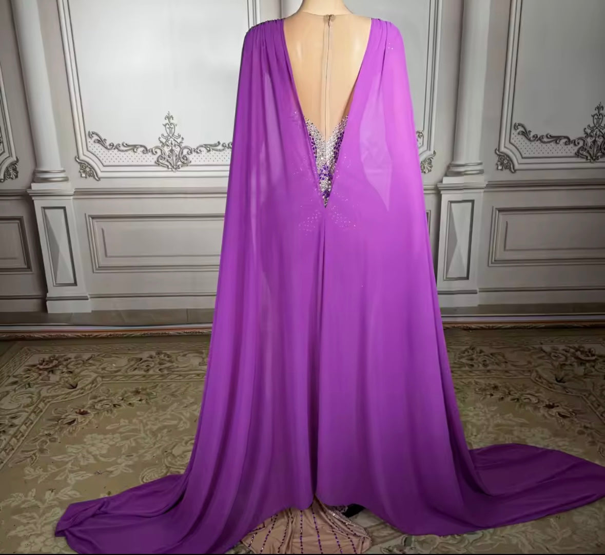 Elegant Sleeveless Rhinestone Embellishment Floor-Length Dress