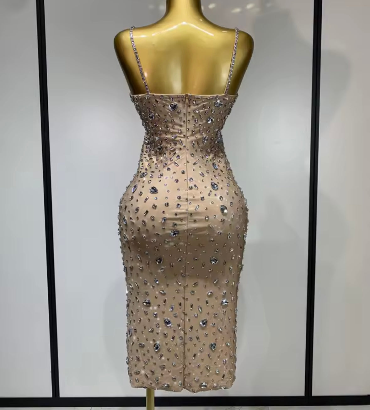 Sexy Rhinestone Embellishment Sleeveless Bandage Dress