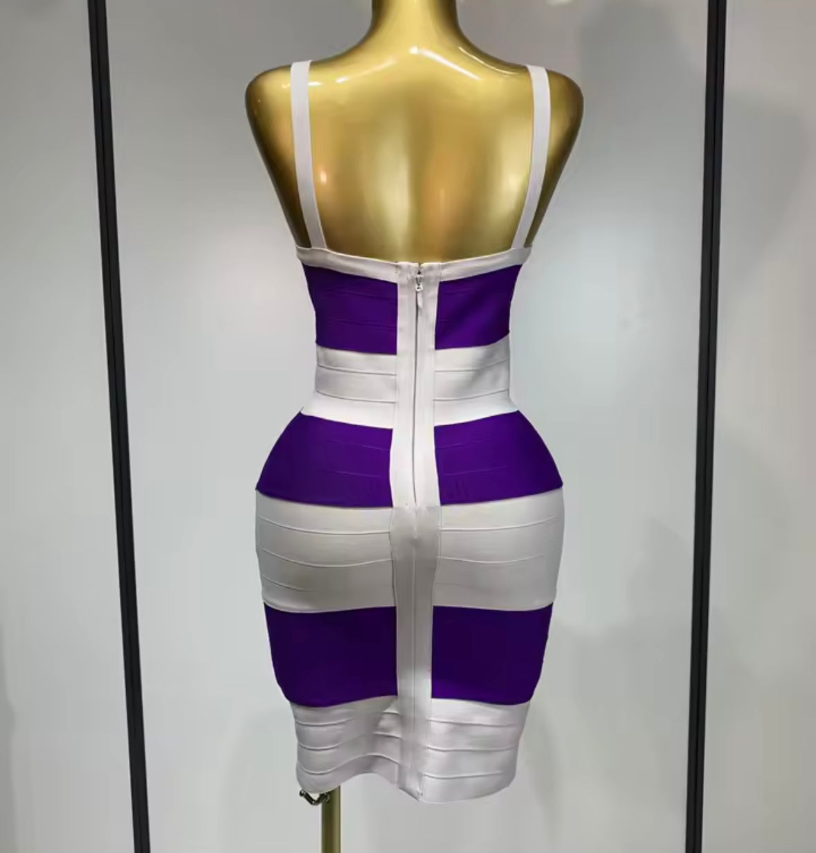 Sexy Sleeveless Color Patchwork Bandage Dress