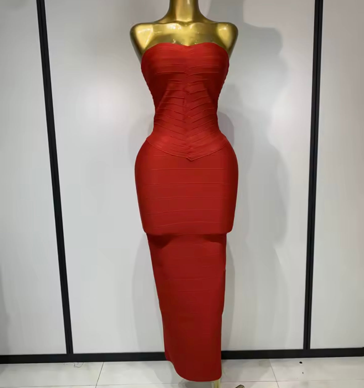 Sexy Strapless Bandage Maxi Dress