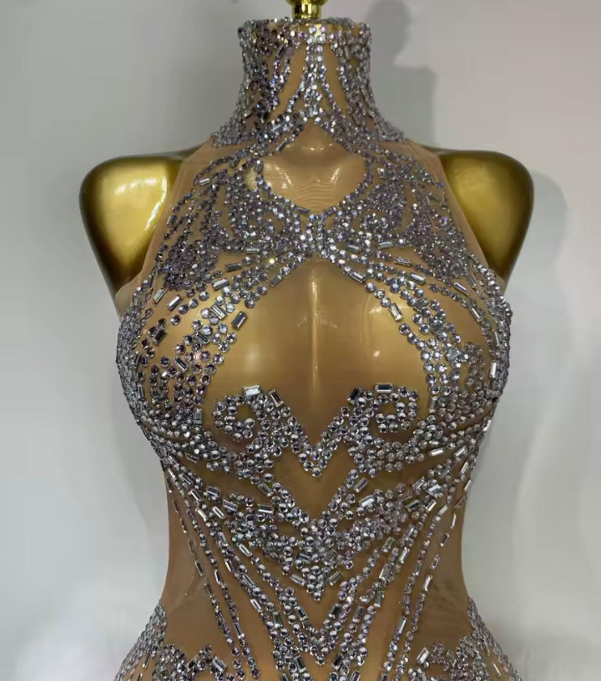 Sexy Rhinestone Embellishment Sleeveless Ruffle Short Dress