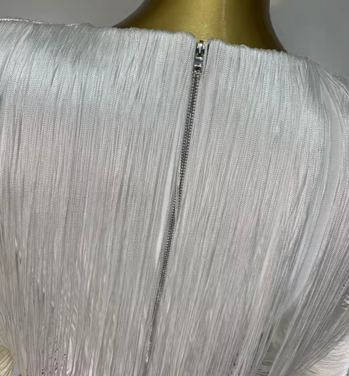White Sexy Fringe Tassel Full Sleeve Maxi Skirt Set