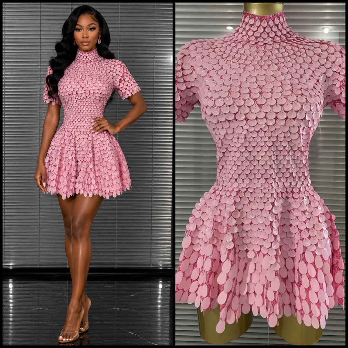 Sexy Sequins Short Sleeve Dress