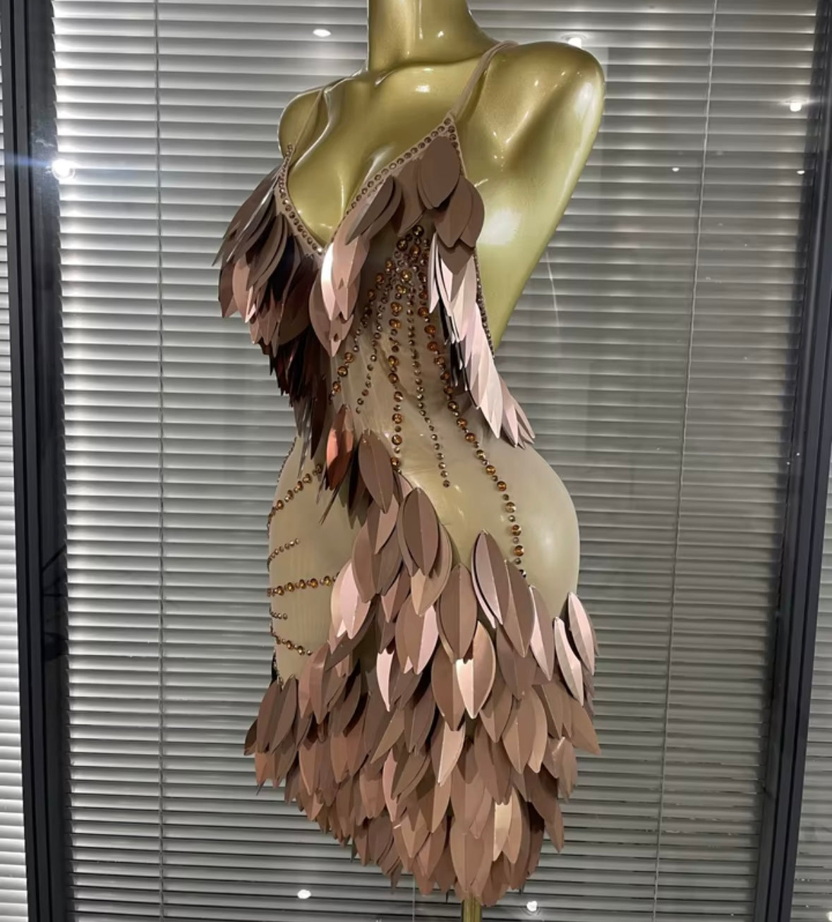 Sexy Sleeveless Open Back Sequins Rhinestone Dress