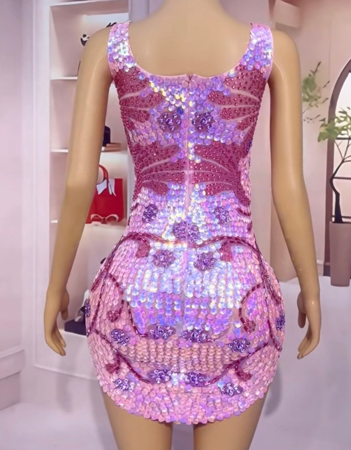Sexy Sleeveless Sequins Rhinestone Dress