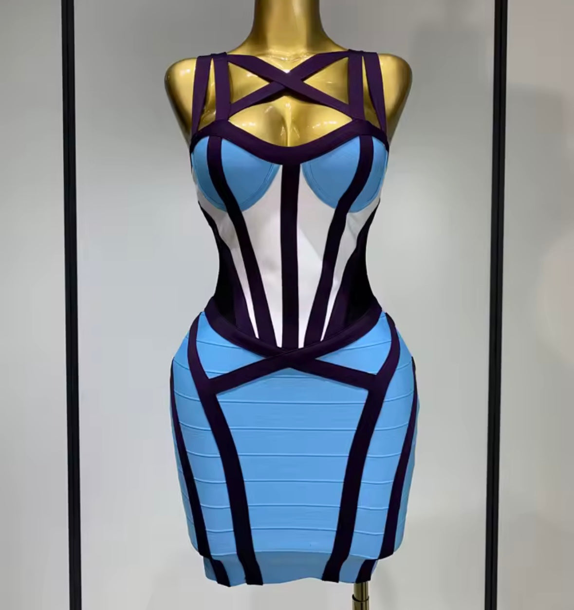 Sexy Sleeveless Color Patchwork Bandage Dress