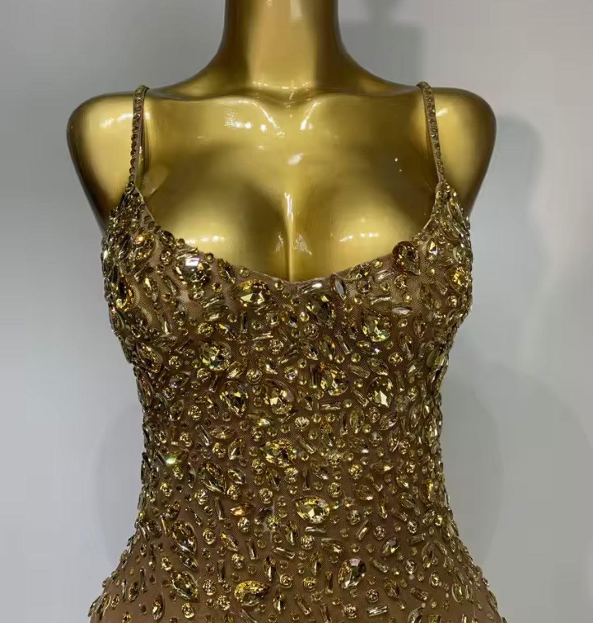 Sleeveless Sexy Rhinestone Embellishment Maxi Dress