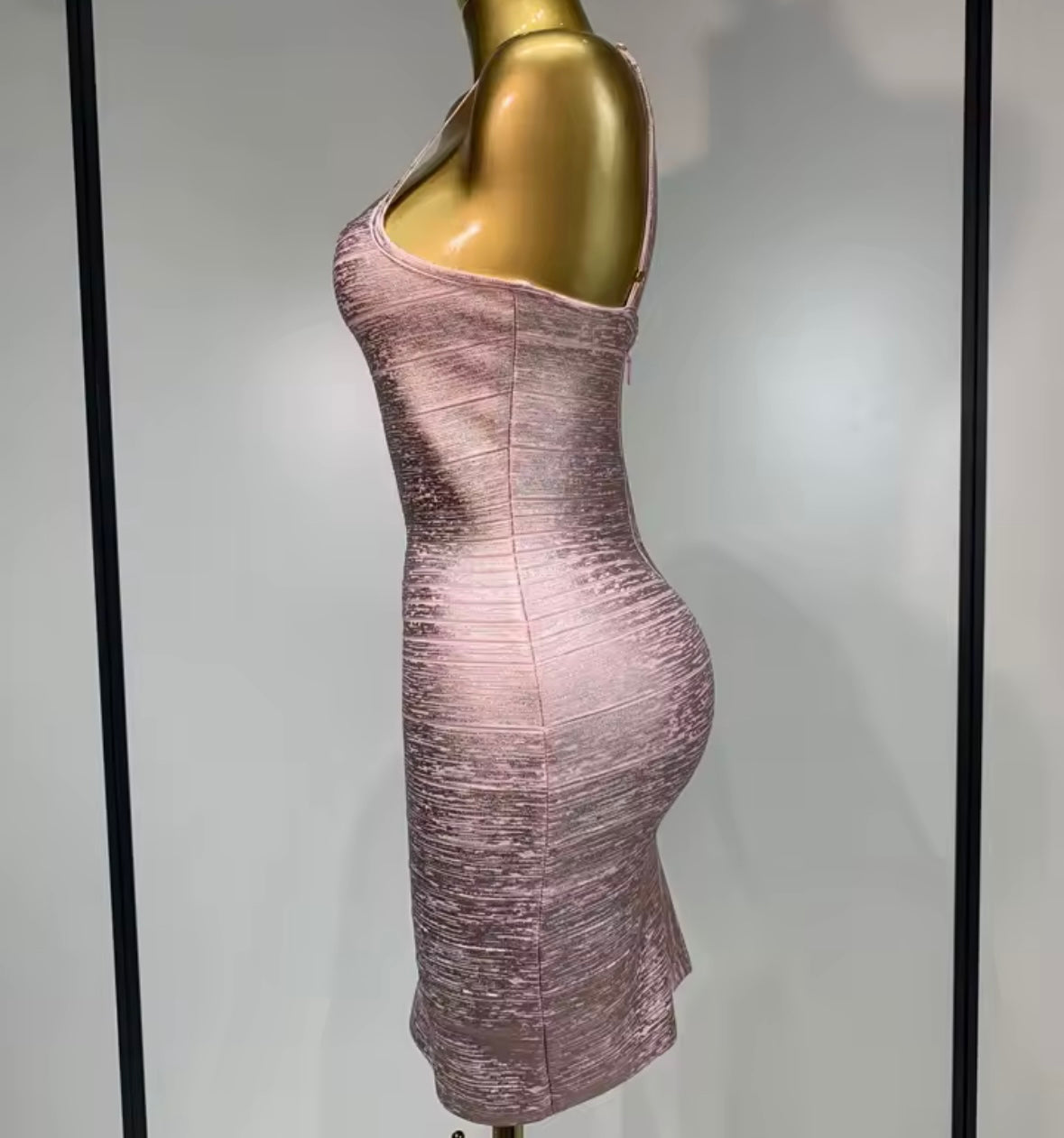 Sexy Sleeveless Metallic Bandage Short Dress