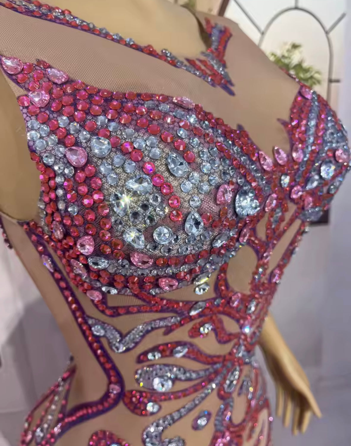 Sexy Sleeveless Color Rhinestone Embellishment Maxi Dress