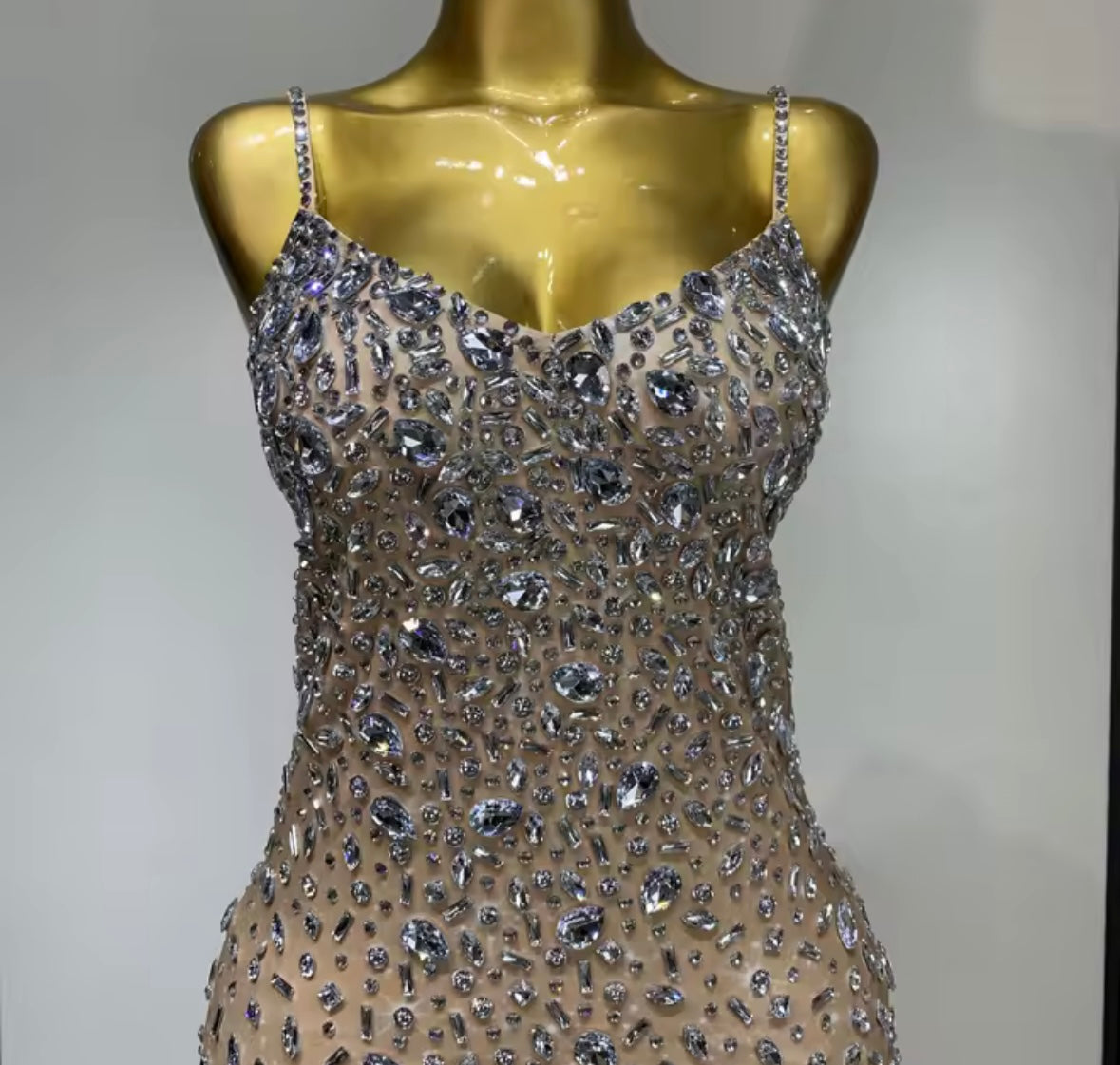 Sexy Rhinestone Embellishment Sleeveless Bandage Dress
