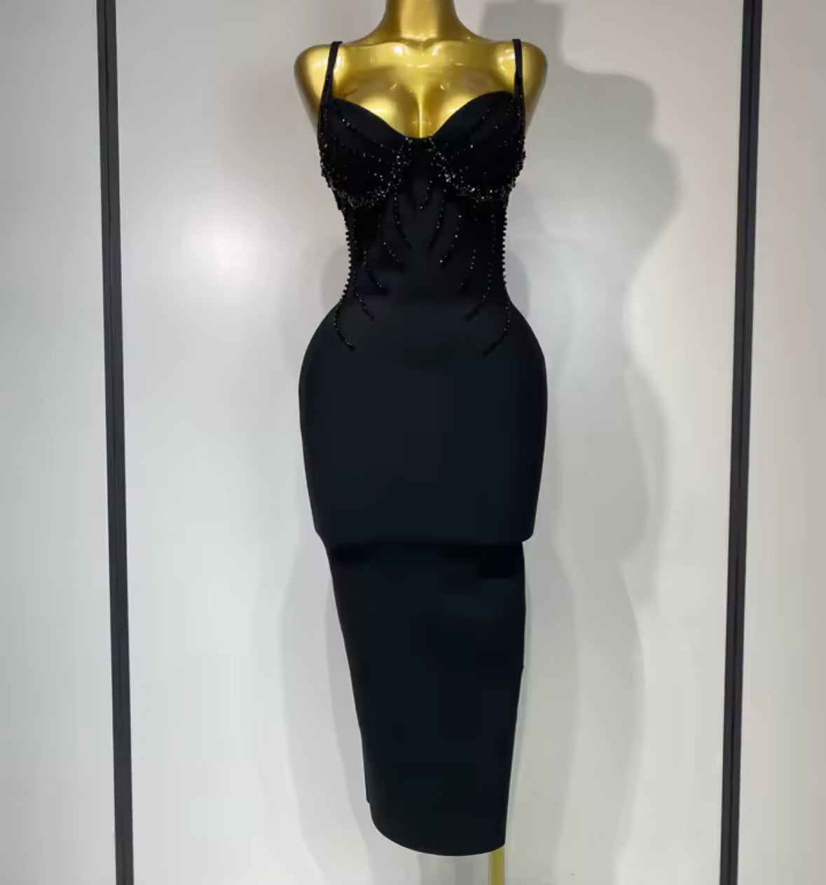 Sexy Sleeveless Rhinestone Embellishment Bandaged Dress