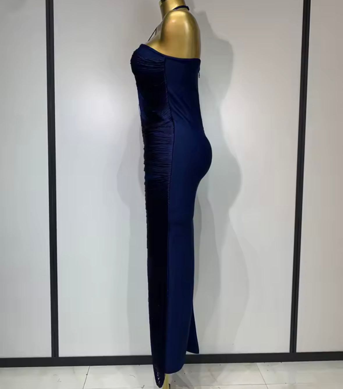 Sexy Halter Sleeveless Fringe Maxi Dress