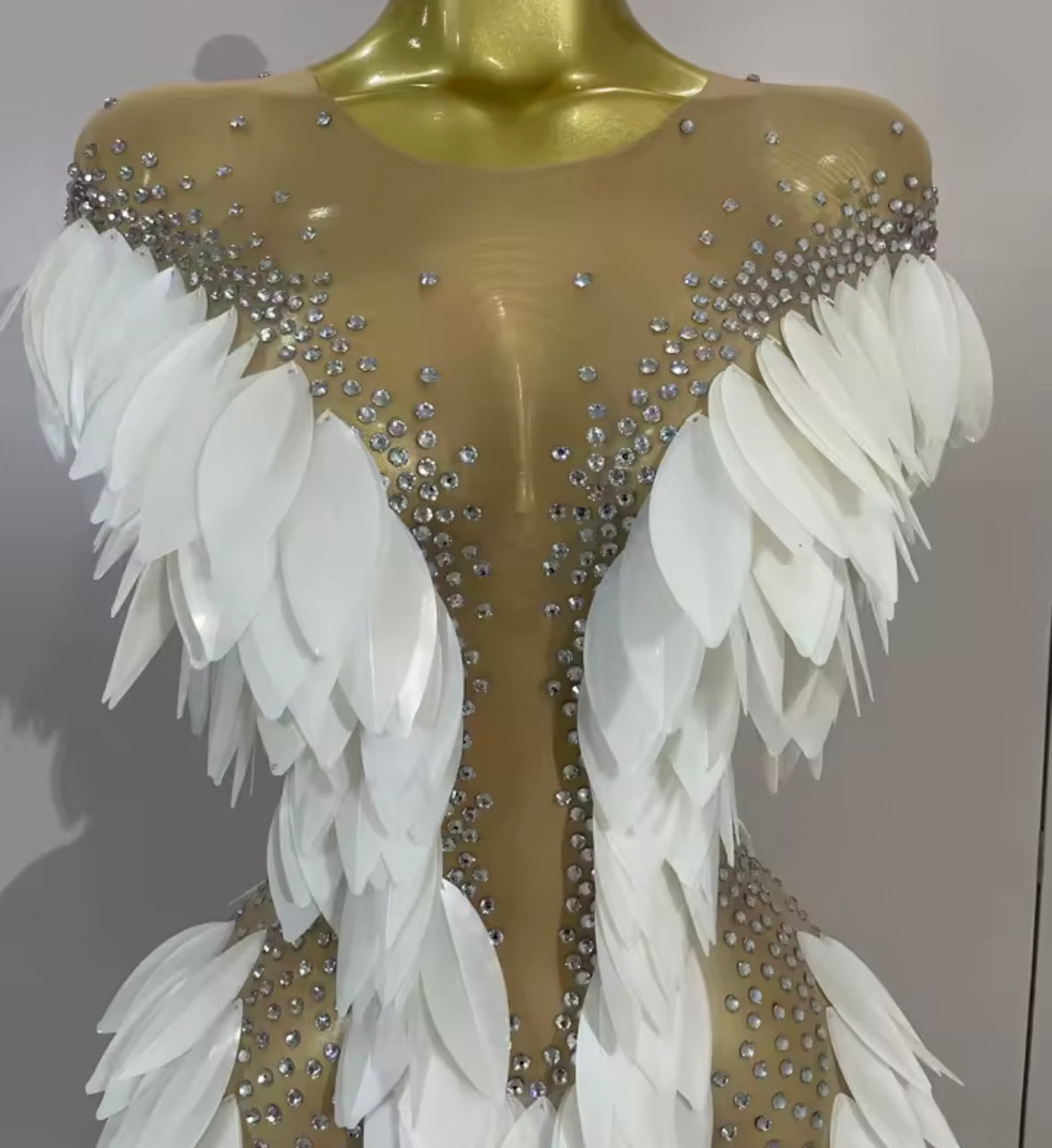 Sexy See Through Rhinestone Short Dress