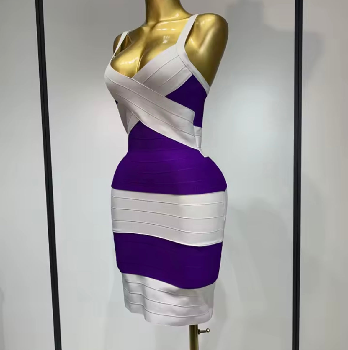Sexy Sleeveless Color Patchwork Bandage Dress