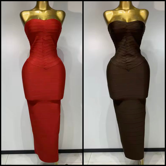 Sexy Strapless Bandage Maxi Dress