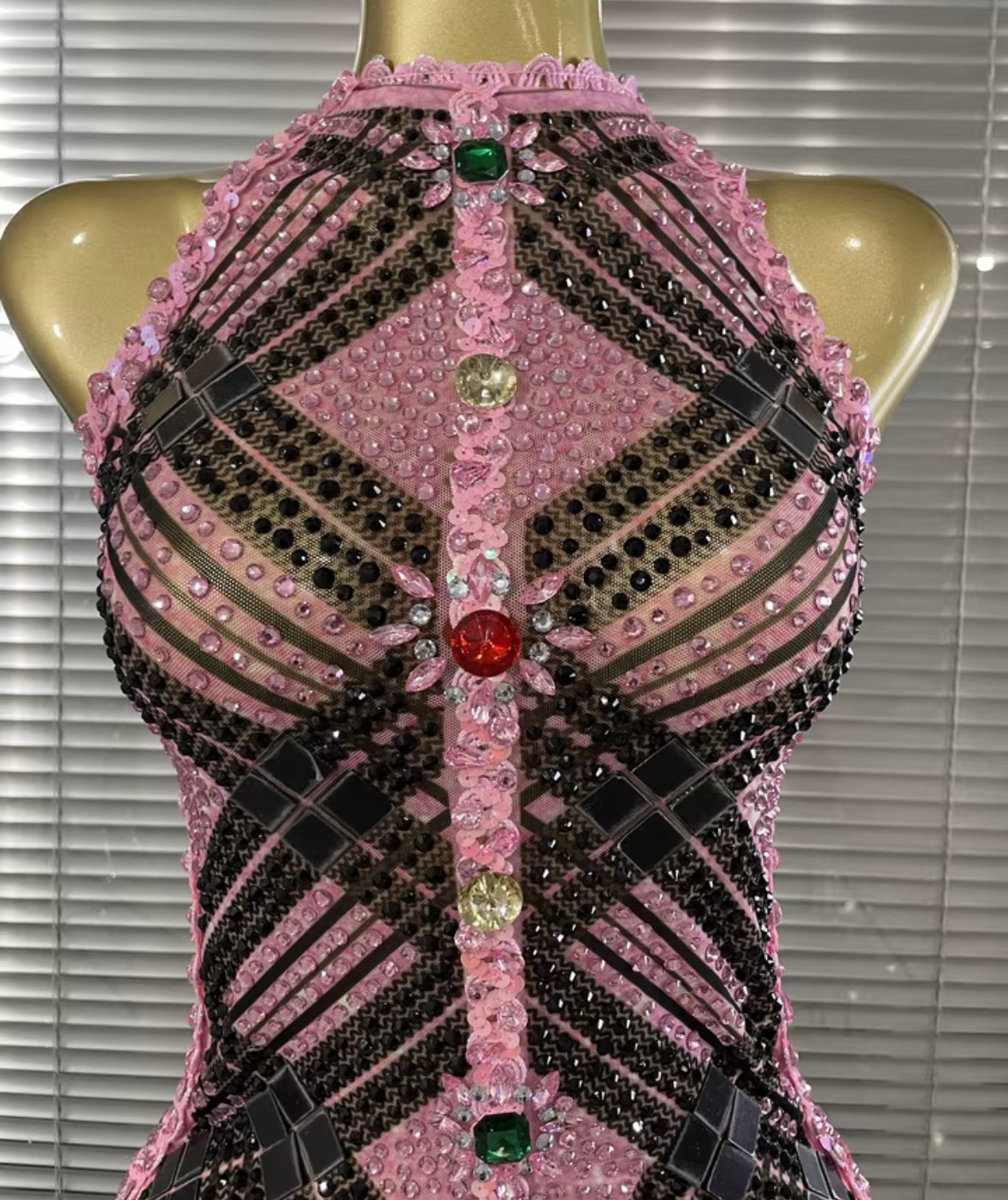 Rhinestone Crystal Button Up Sleeveless Sexy Dress