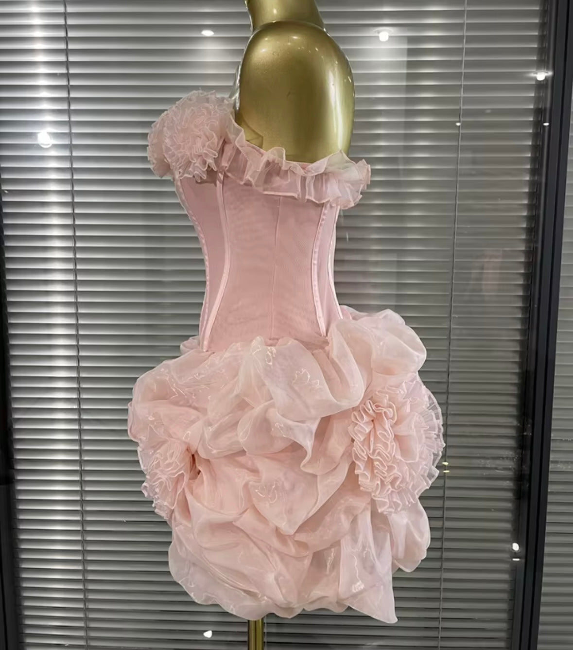 Sexy Pink Floral Off The Shoulder Dress