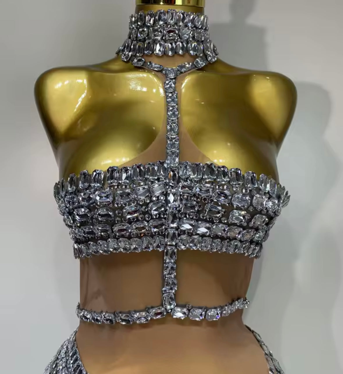 Sexy Sleeveless Rhinestone See Through Short Dress