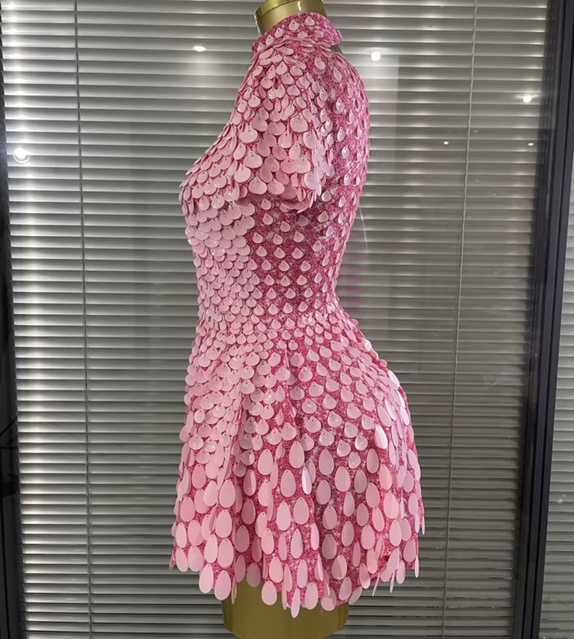 Sexy Sequins Short Sleeve Dress