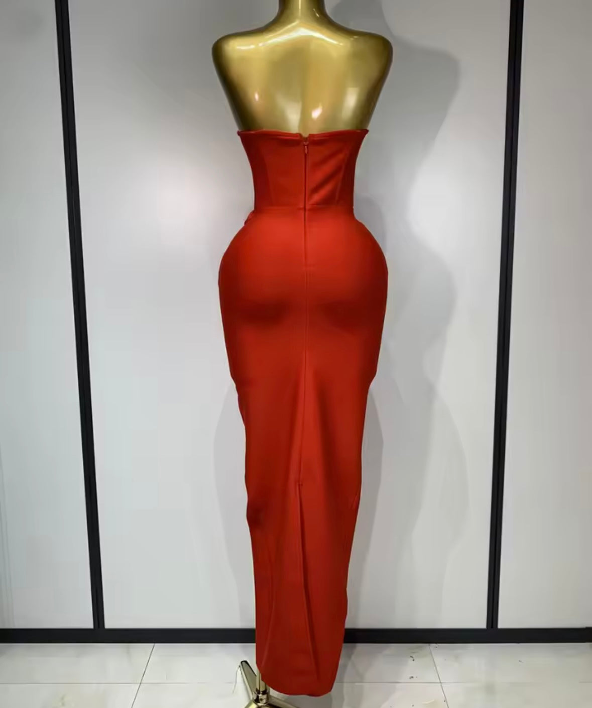 Sexy Floral Embellishment Strapless Floor-Length Dress