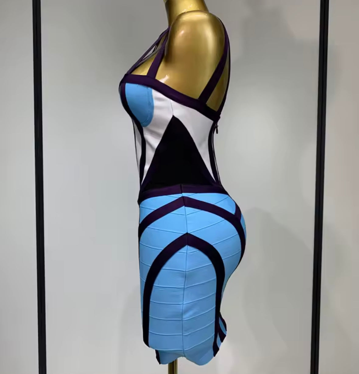 Sexy Sleeveless Color Patchwork Bandage Dress