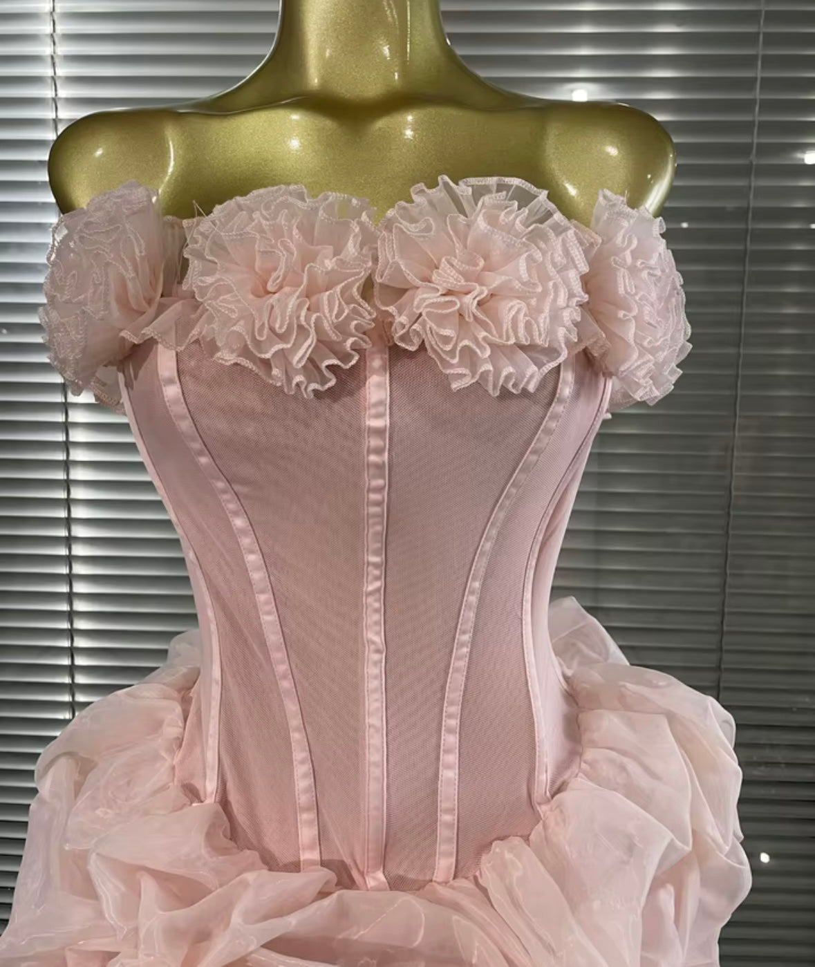 Sexy Pink Floral Off The Shoulder Dress