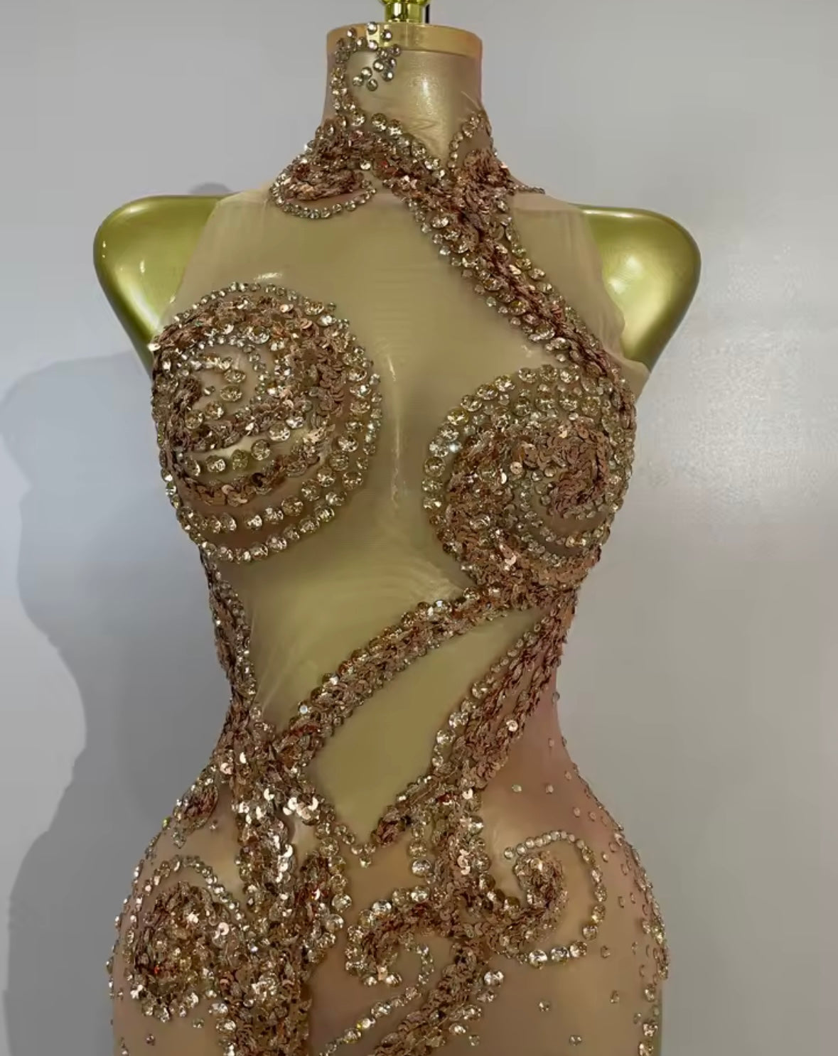 Sexy Sleeveless Rhinestone Sequins Asymmetrical Dress