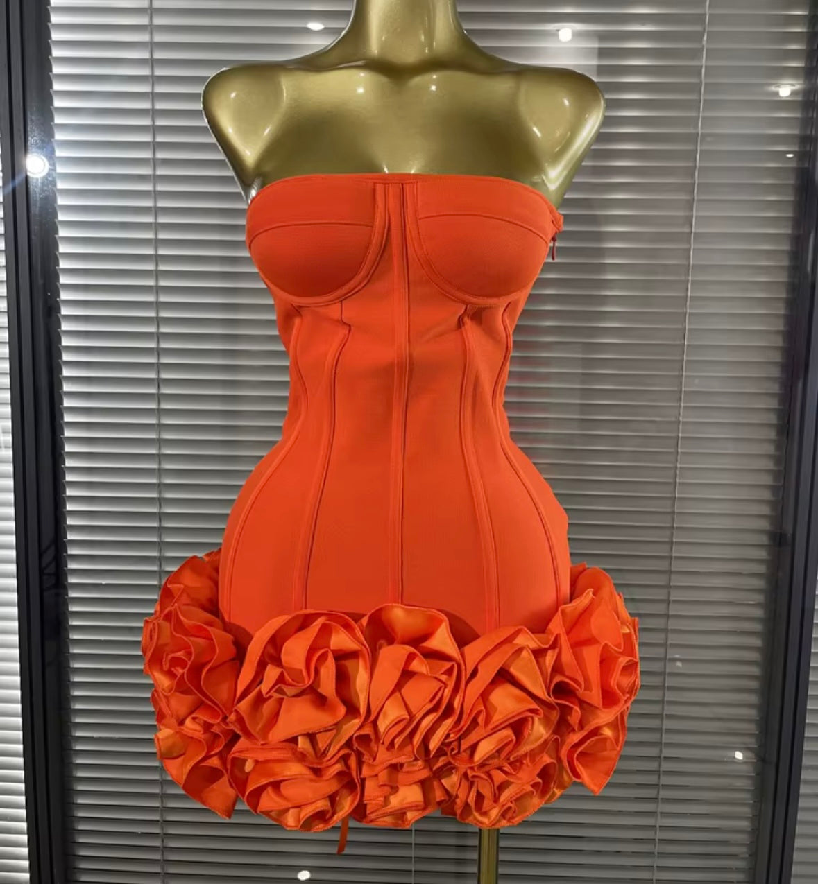 Sexy Strapless Corset 3D Floral Dress