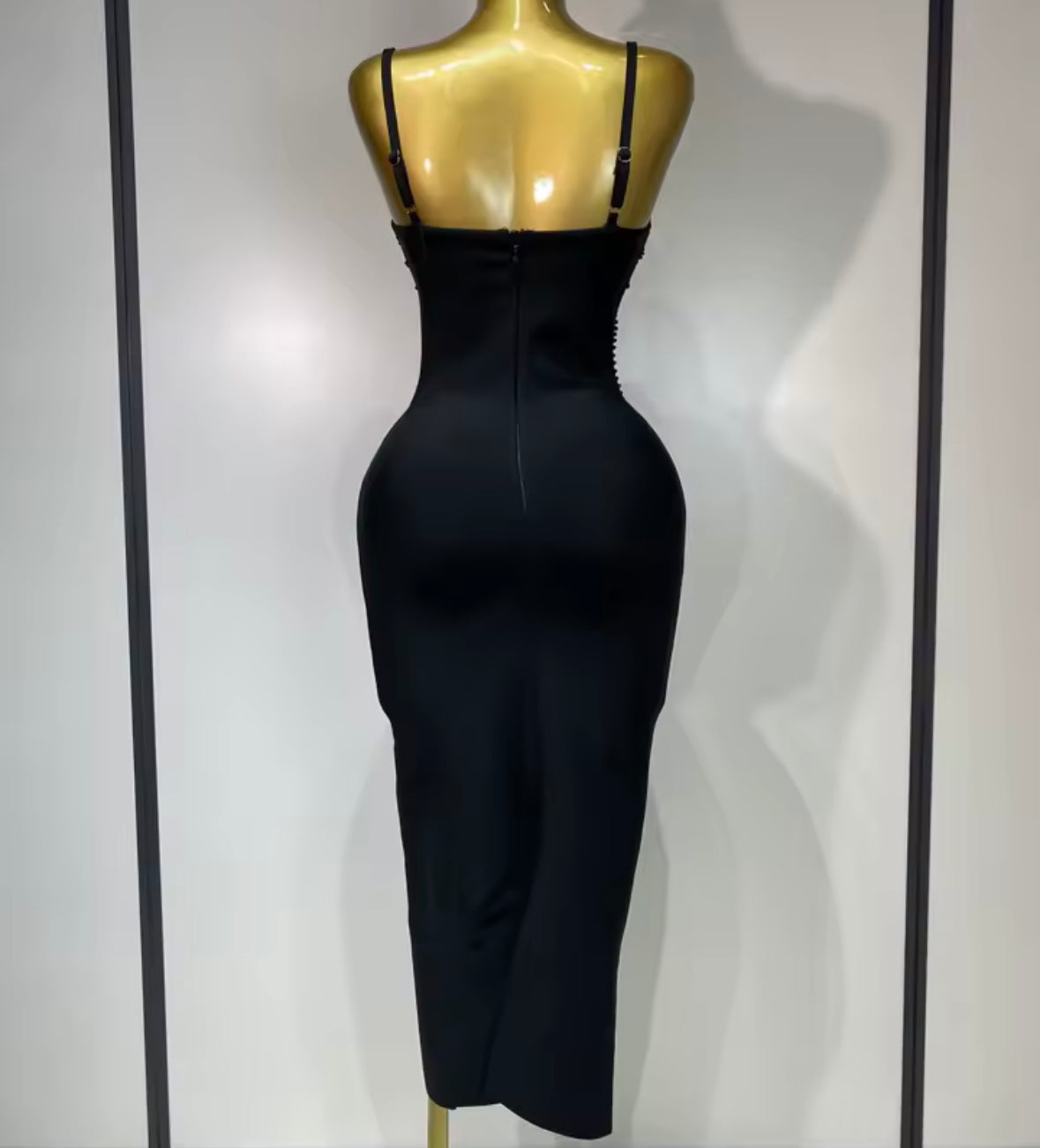 Sexy Sleeveless Rhinestone Embellishment Bandaged Dress