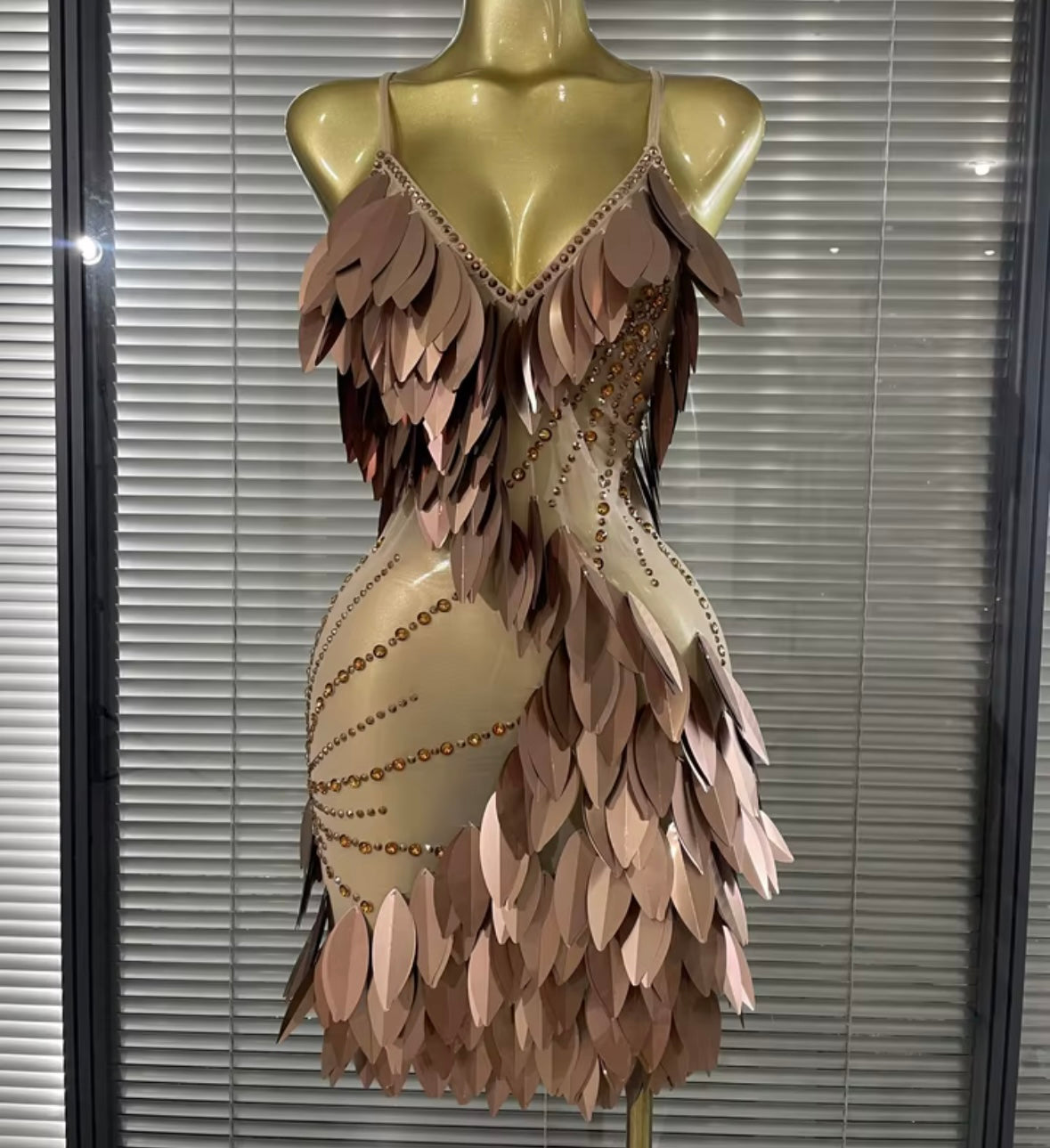 Sexy Sleeveless Open Back Sequins Rhinestone Dress