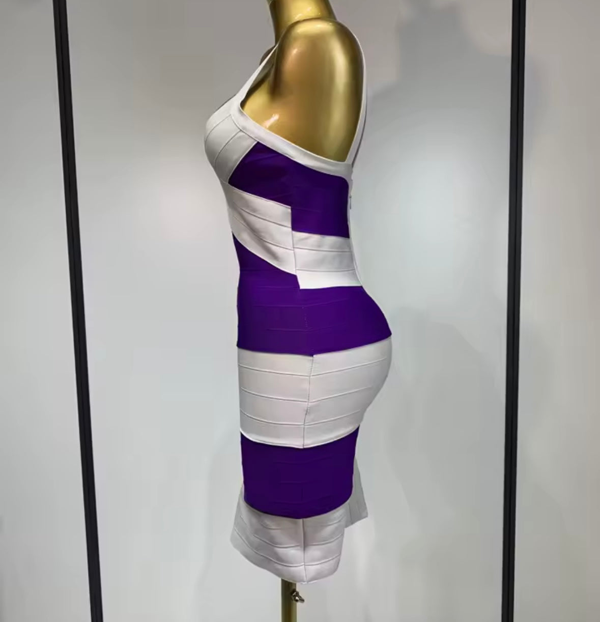 Sexy Sleeveless Color Patchwork Bandage Dress