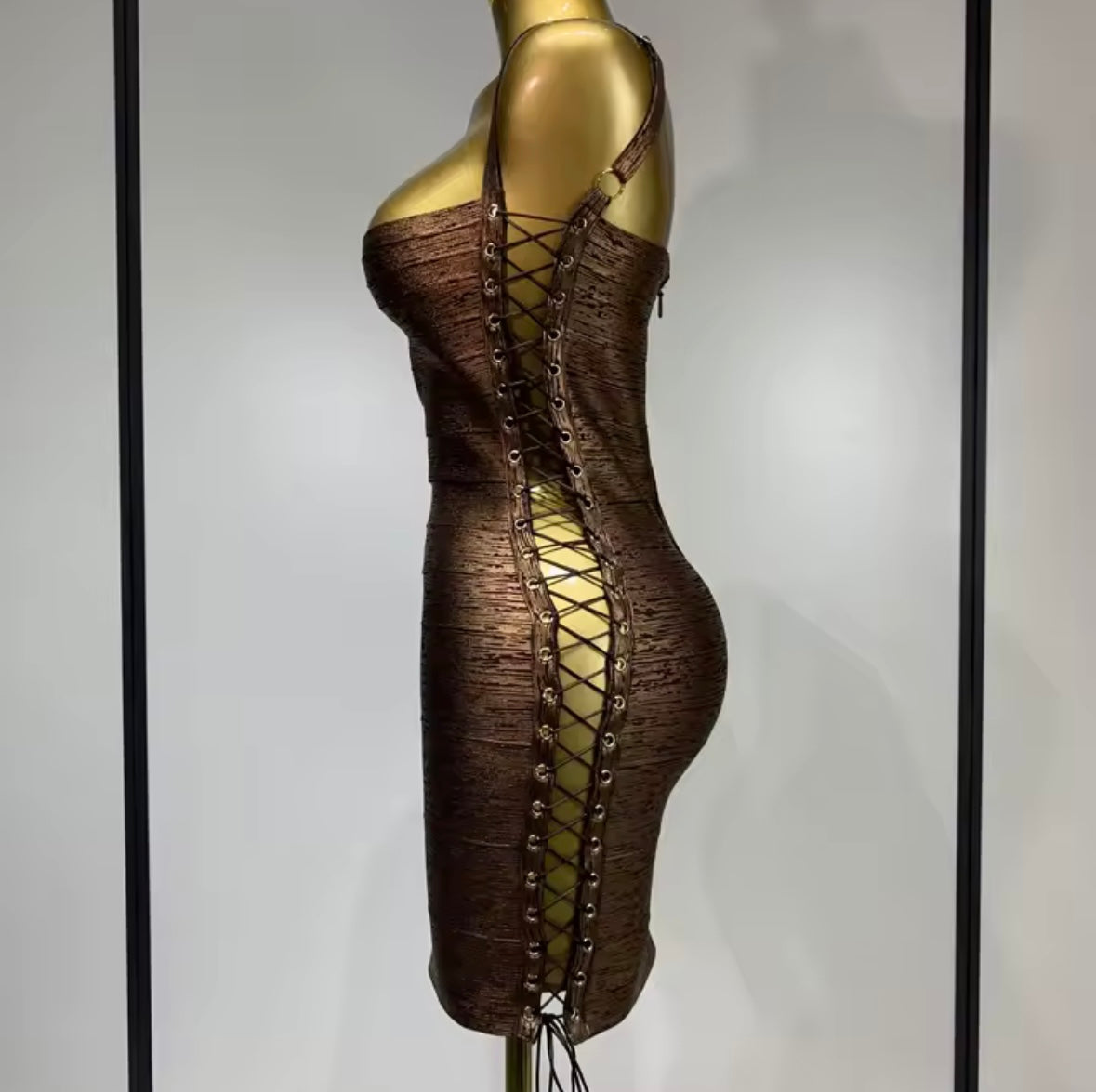 Sexy Sleeveless Side Lace Up Bandage Dress