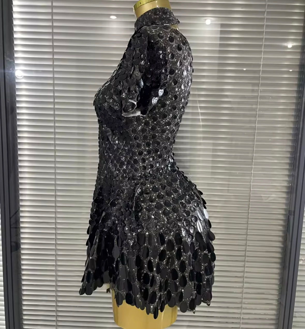 Sexy Sequins Short Sleeve Dress