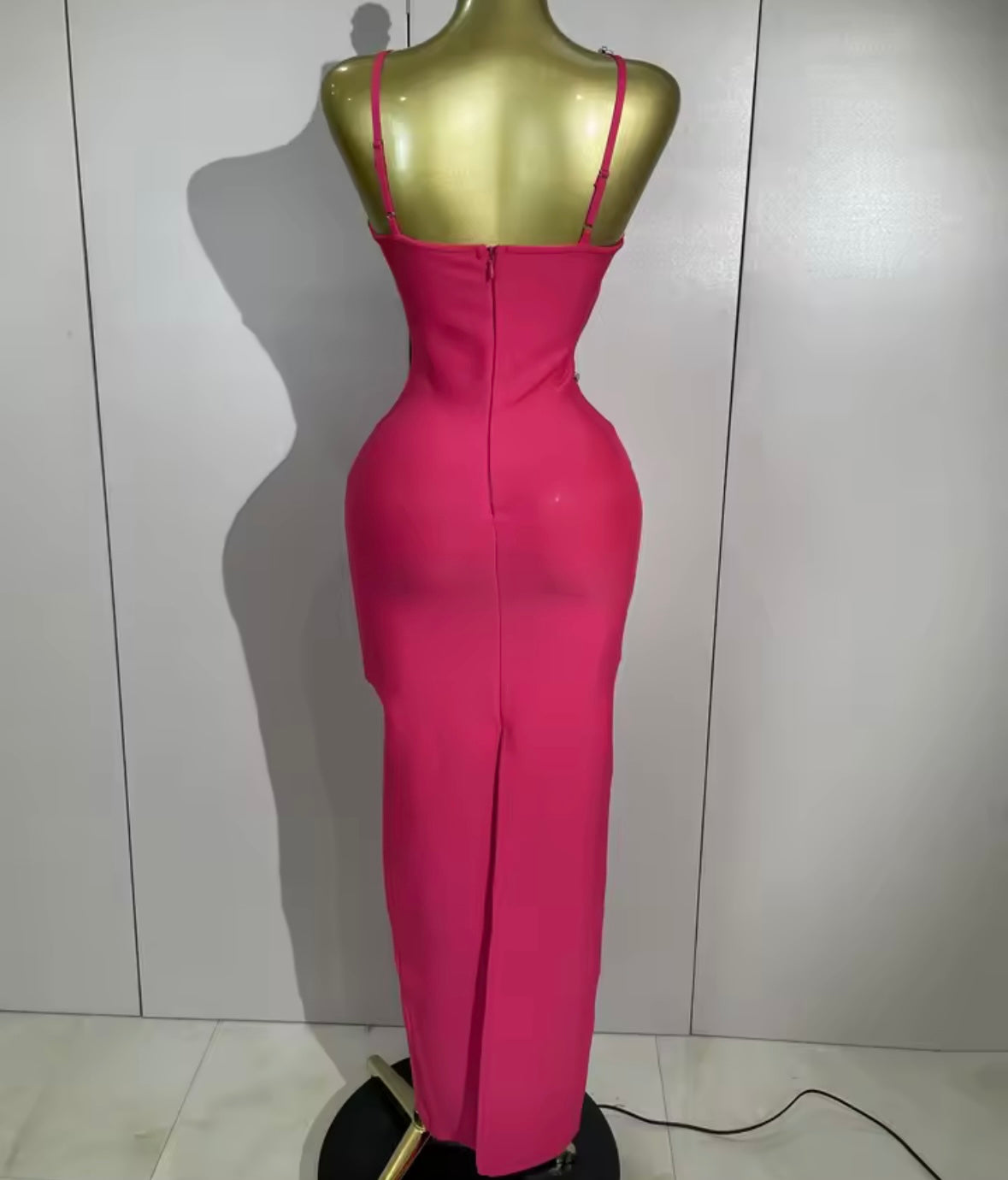Sexy Rhinestone Halter Sleeveless Maxi Dress