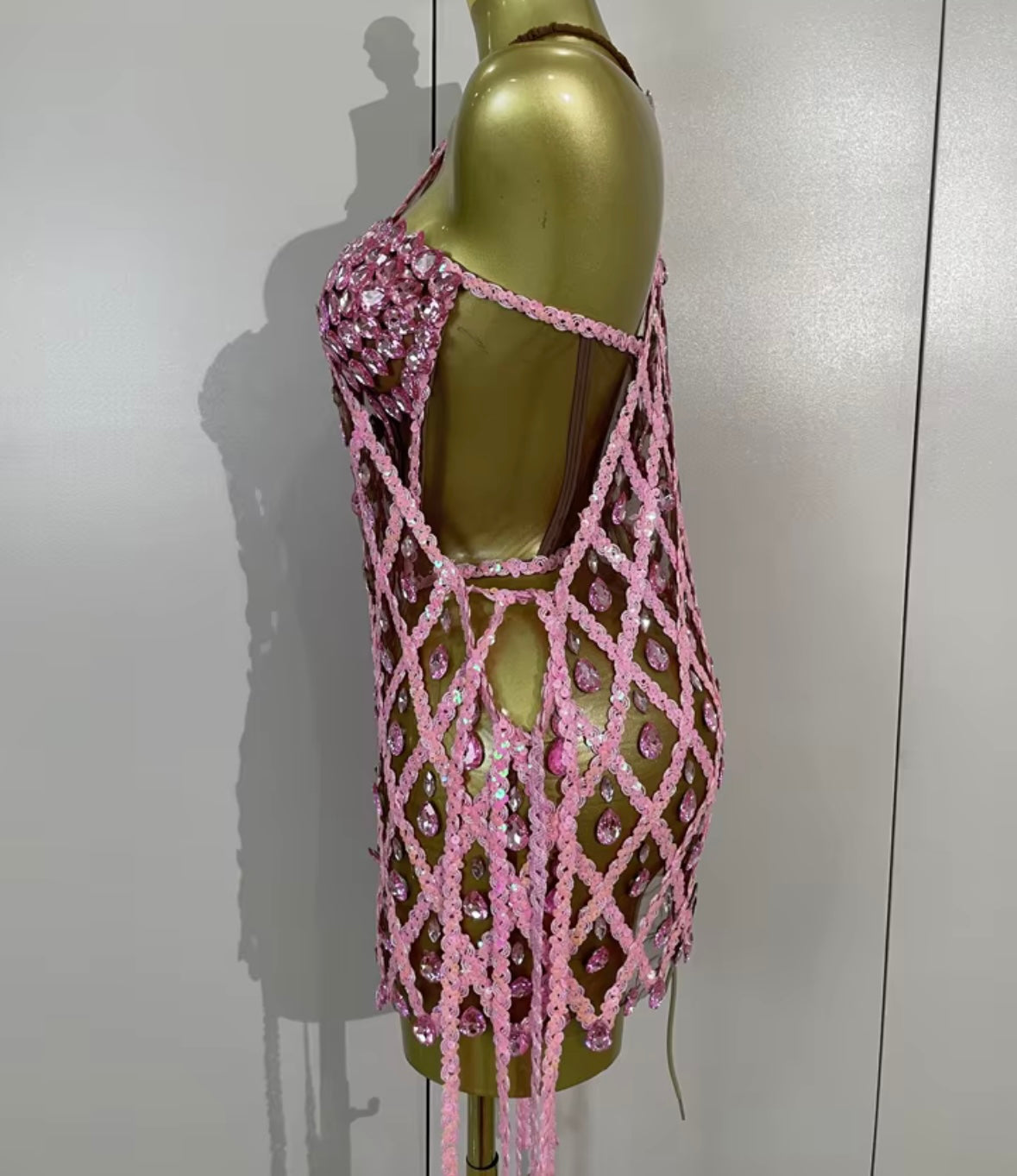 Sexy Sequins Crystal Halter Sleeveless Dress