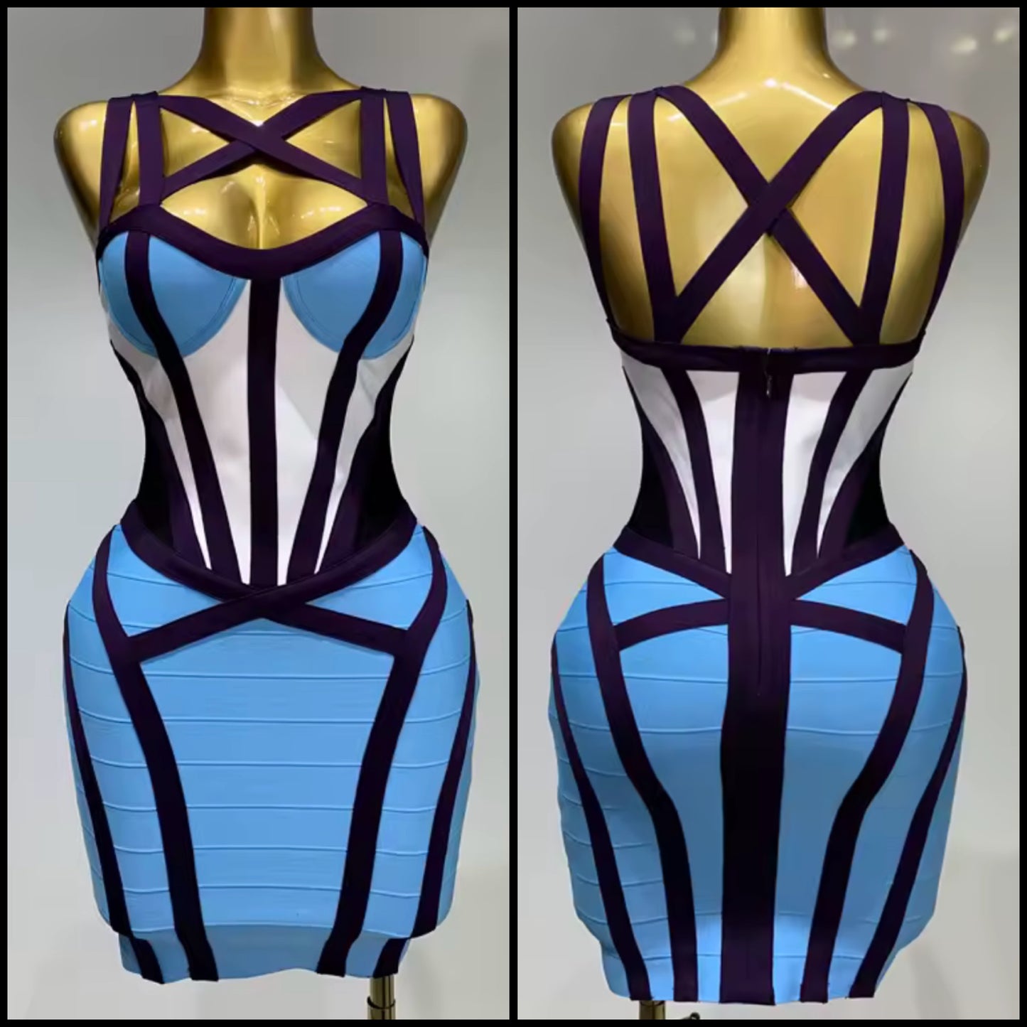 Sexy Sleeveless Color Patchwork Bandage Dress