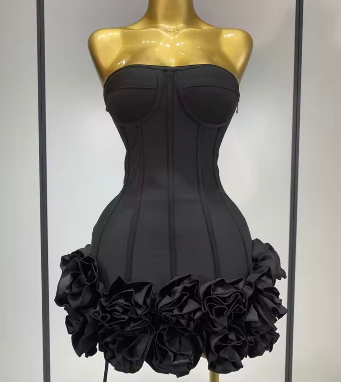 Sexy Strapless Corset 3D Floral Dress