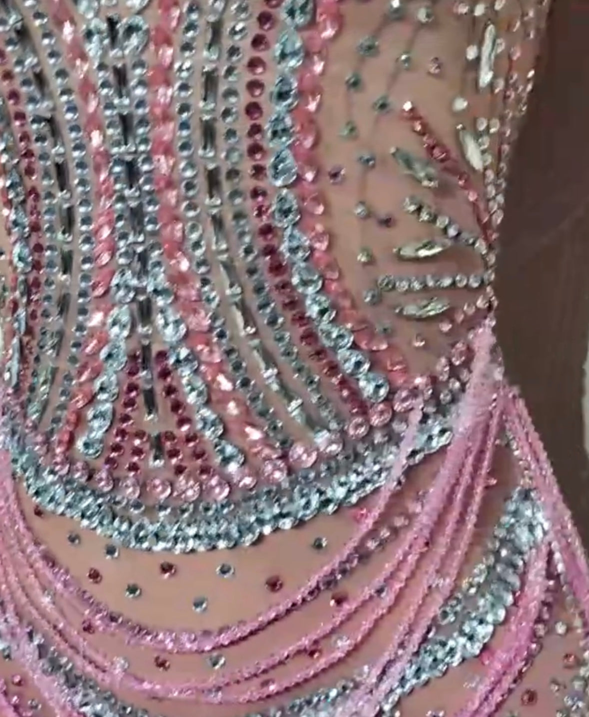 Sexy Multicolored Rhinestone Tassel Full Sleeve Short Dress