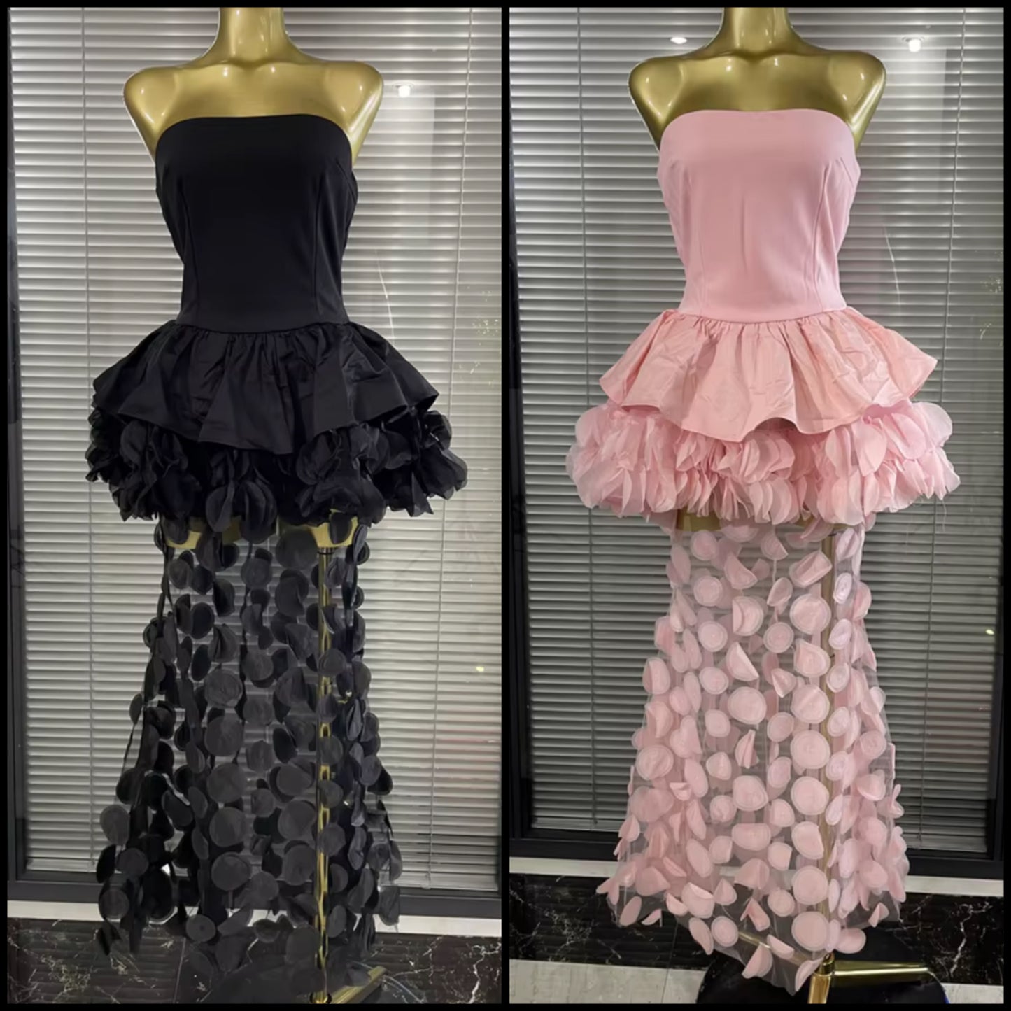 Sexy Strapless Ruffle Floor-Length Dress
