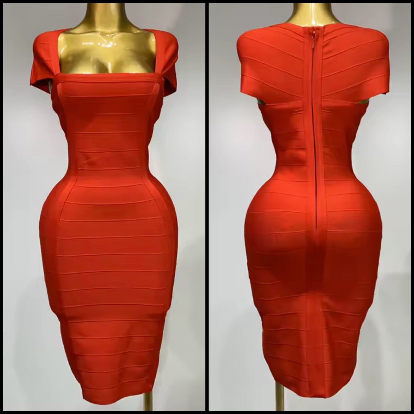 Red Sleeveless Sexy Bandage Dress