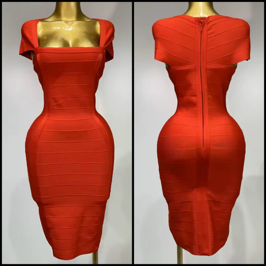Red Sleeveless Sexy Bandage Dress