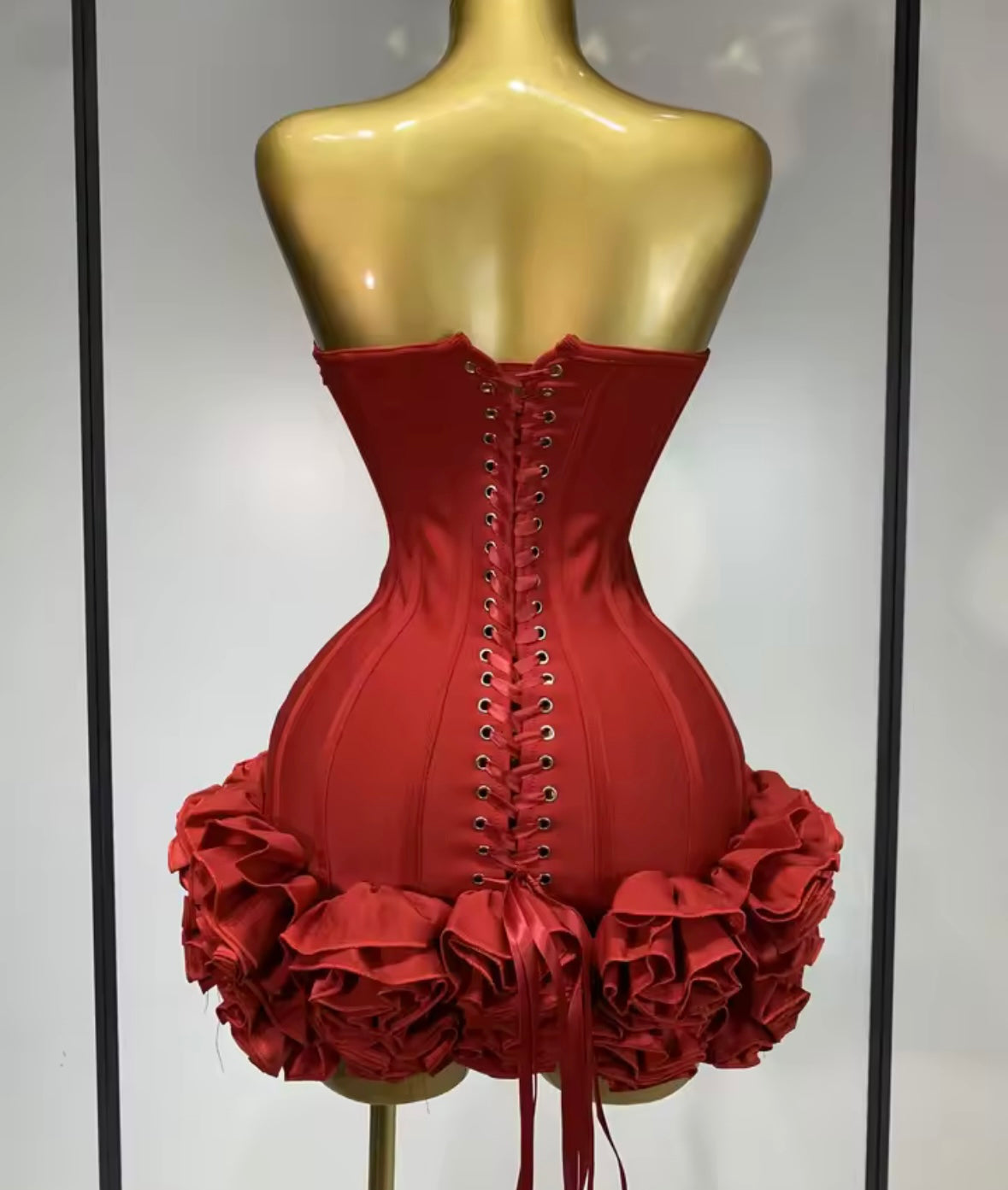 Sexy Strapless Corset 3D Floral Dress