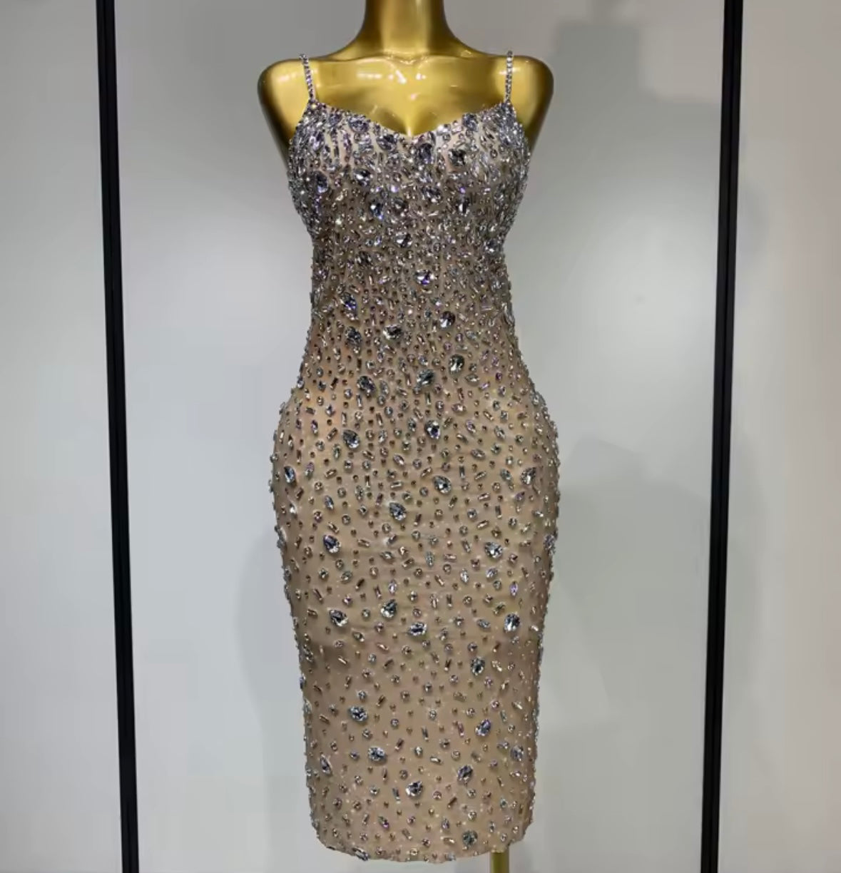 Sexy Rhinestone Embellishment Sleeveless Bandage Dress