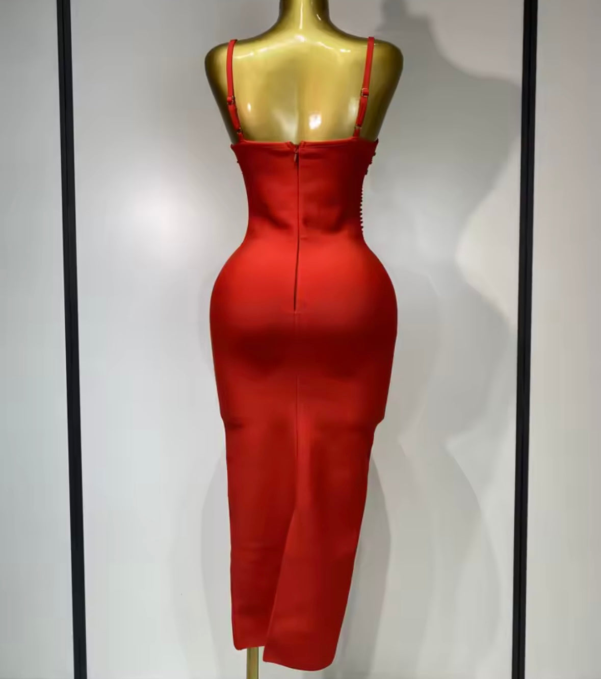 Sexy Sleeveless Rhinestone Embellishment Bandaged Dress