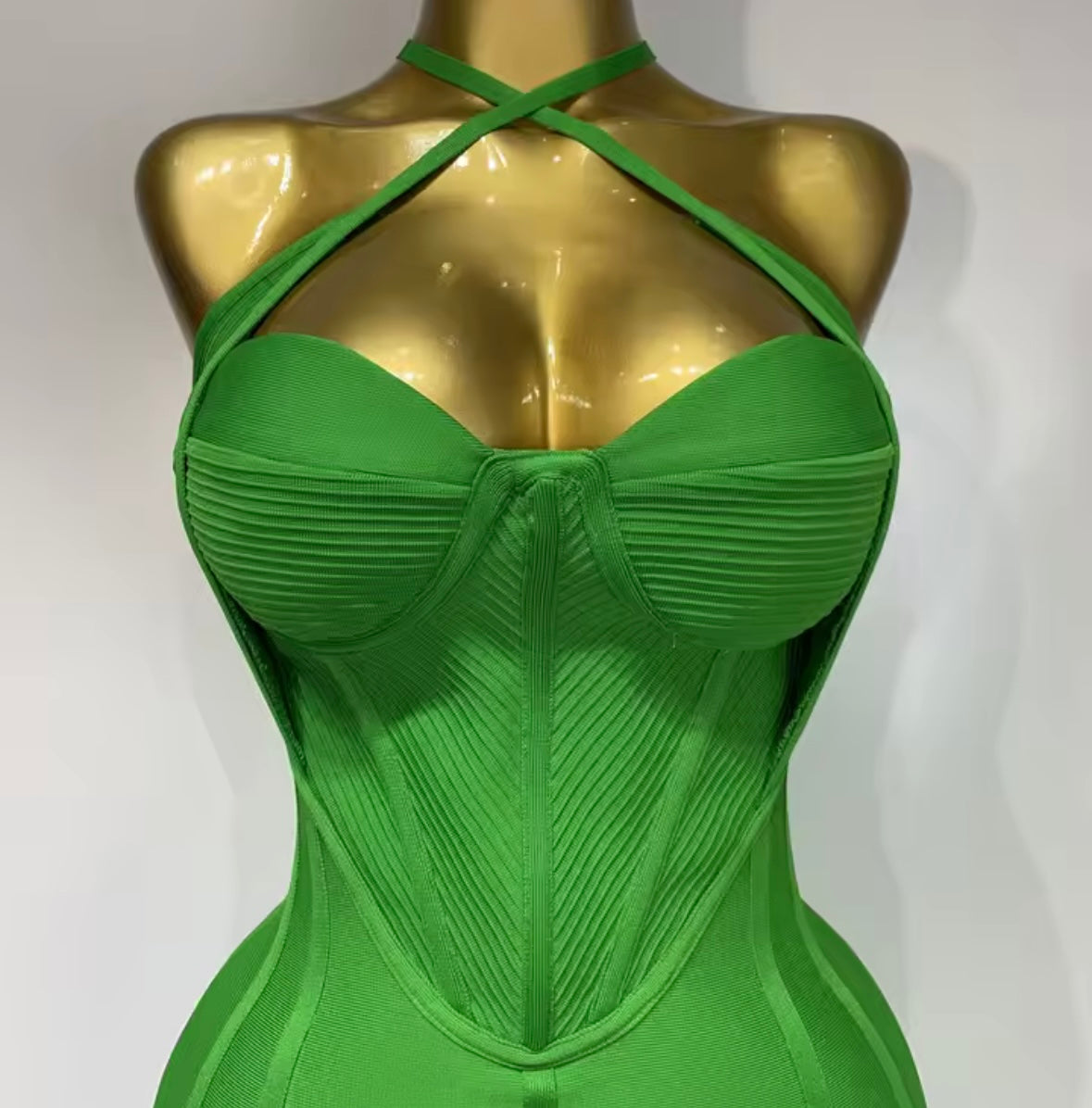 Green Sexy Sleeveless Bandage Dress