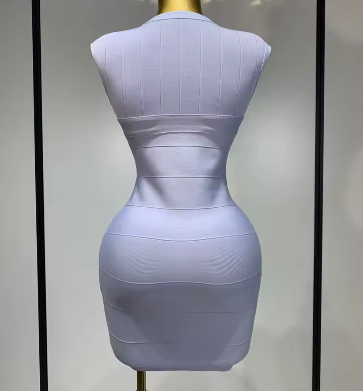 Sexy Sleeveless Front Zipper Bandage Dress